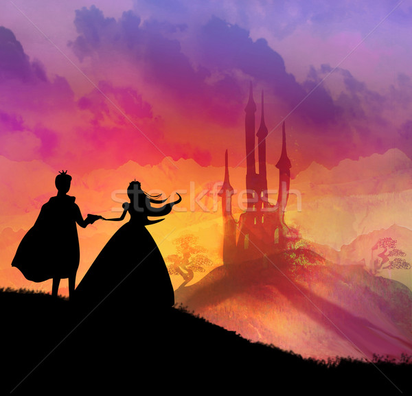 магия замок Принцесса принц любви человека Сток-фото © JackyBrown