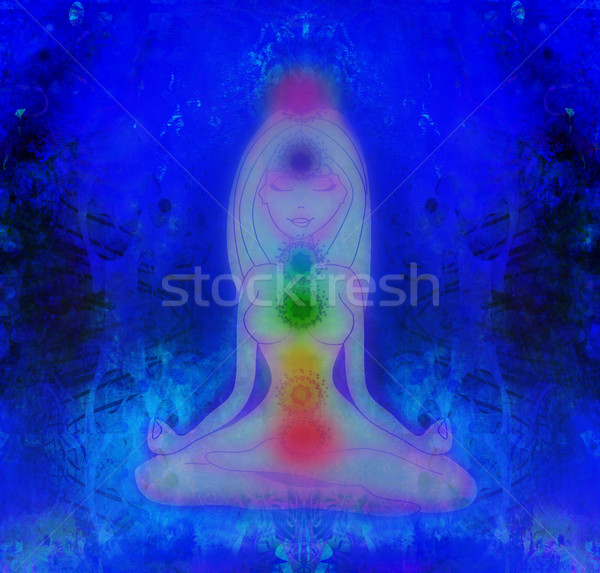 Humanismo energia corpo aura meditação mão Foto stock © JackyBrown