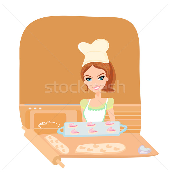  Housewife serving cookies  Stock photo © JackyBrown
