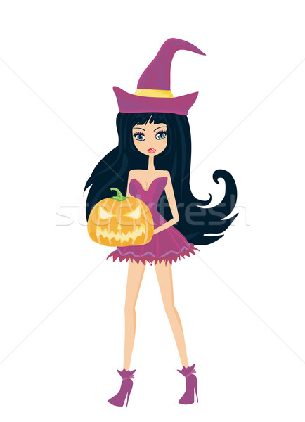 Halloween witch stałego dziewczyna sexy Zdjęcia stock © JackyBrown