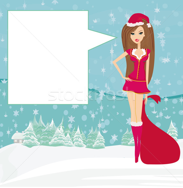 beautiful pin-up girl in Christmas inspired costume  Stock photo © JackyBrown