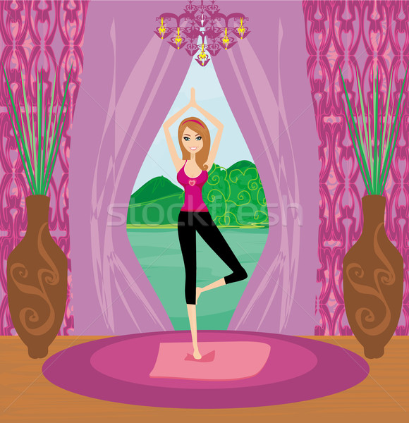 Girl in Yoga pose Stock photo © JackyBrown