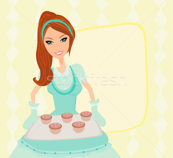 Housewife serving cookies  Stock photo © JackyBrown