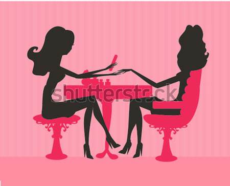 girl in a beauty salon, manicure and hairdresser Stock photo © JackyBrown
