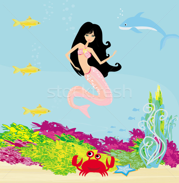 Illustration of a Beautiful mermaid  Stock photo © JackyBrown
