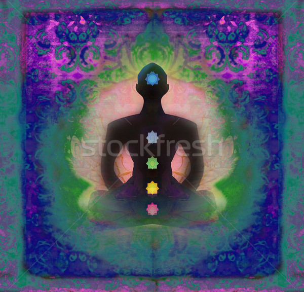 Yoga lotus pune colorat chakra puncte Imagine de stoc © JackyBrown