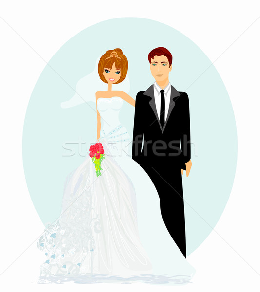 ストックフォト: 結婚式 · カップル · ベクトル · 愛 · 幸せ · 芸術