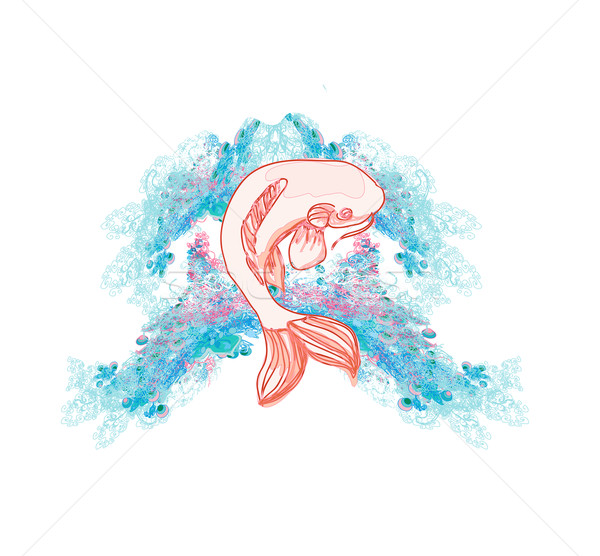  japanese koi vector background  Stock photo © JackyBrown