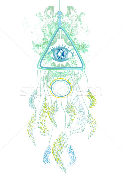 American Indian talisman dreamcatcher with eye Stock photo © JackyBrown