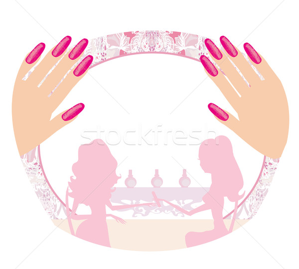 Stock photo: Manicure in beauty salon , abstract card 