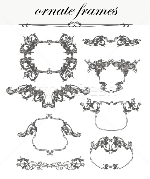 vector set: calligraphic design elements and frames  Stock photo © JackyBrown