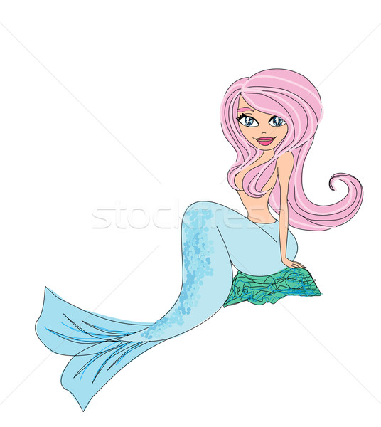 Beautiful mermaid - doodle illustration Stock photo © JackyBrown