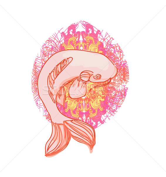 japanese koi vector background  Stock photo © JackyBrown