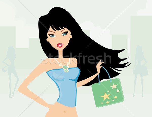 Moda dziewczyna zakupy kobieta miasta ciało Zdjęcia stock © JackyBrown