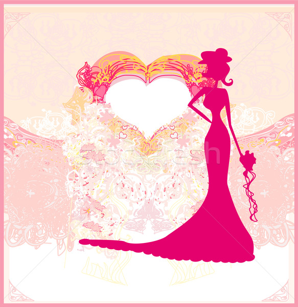 Abstract Beautiful floral bride card  Stock photo © JackyBrown