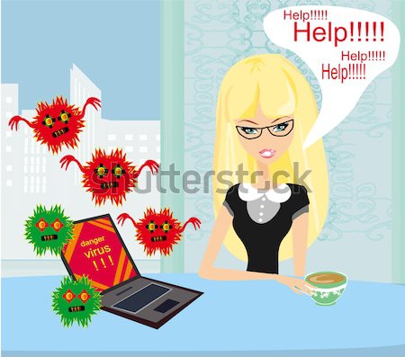 Gyönyörű titkárnő dolgozik számítógép iroda üzlet Stock fotó © JackyBrown