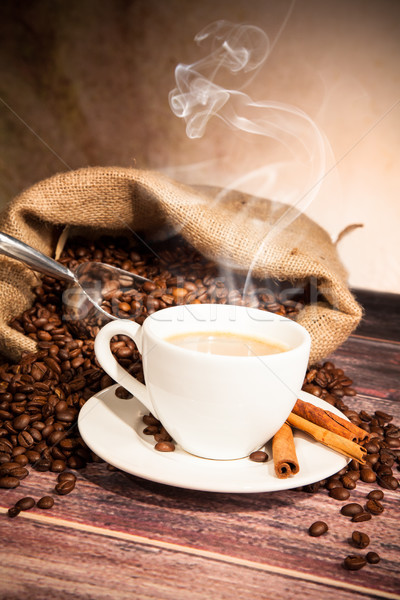 Kávé csendélet textúra étel fal művészet Stock fotó © Jag_cz