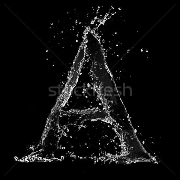 Water splashes letter 