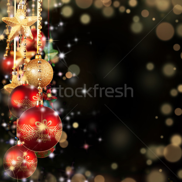 Karácsony piros üveg golyók szabad űr Stock fotó © Jag_cz