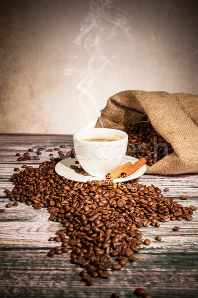 Kávé csendélet textúra étel fal művészet Stock fotó © Jag_cz