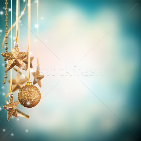 Karácsony arany üveg csillagok szabad űr Stock fotó © Jag_cz