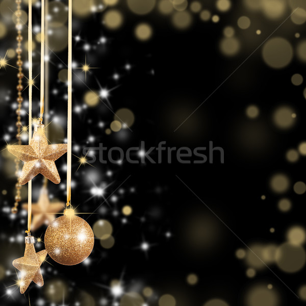 Karácsony arany üveg csillagok szabad űr Stock fotó © Jag_cz