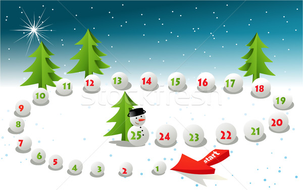 Kalender christmas bordspel boom achtergrond Stockfoto © jagoda
