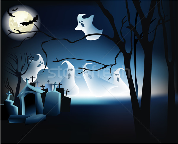 Halloween nacht donkere cartoon magie Stockfoto © jagoda