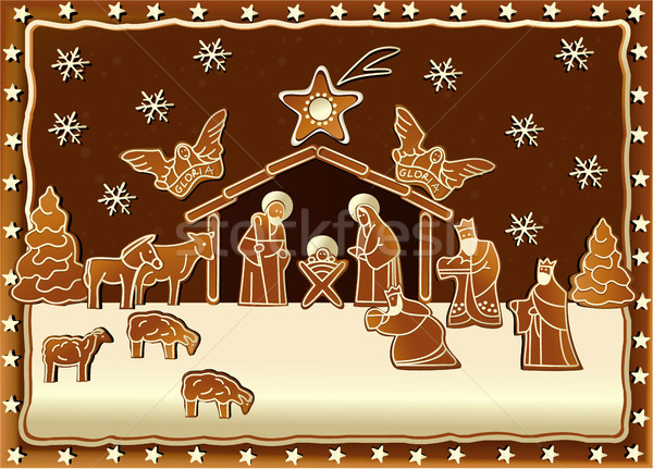 Gingerbread Nativity scene Stock photo © jagoda