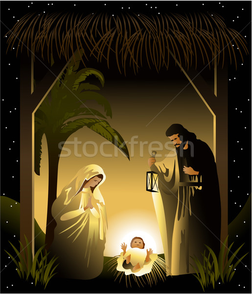 Nativity scene with Holy Family Stock photo © jagoda