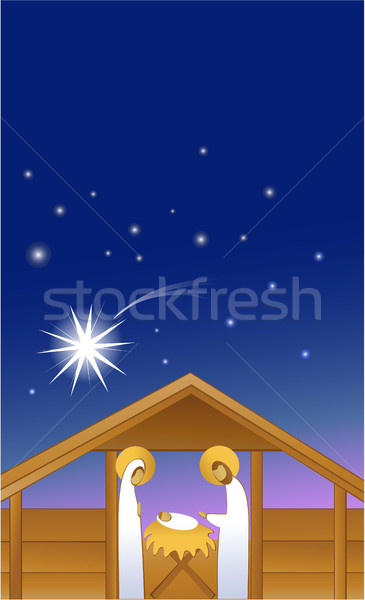 Nativity scene with Holy Family Stock photo © jagoda