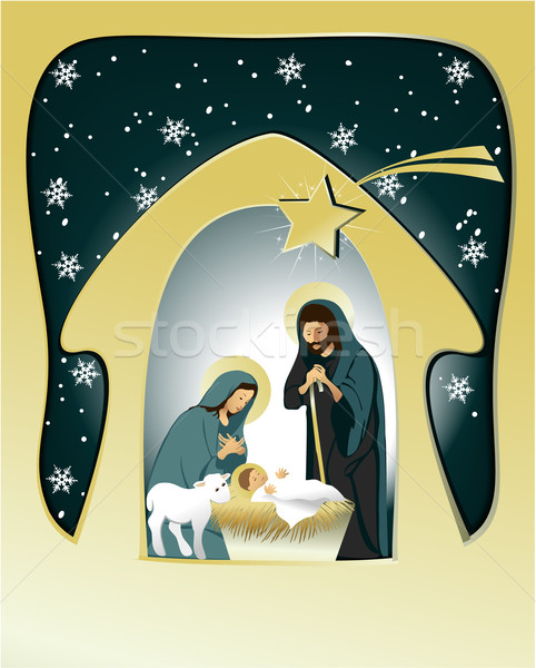Nativity scene with holy family Stock photo © jagoda