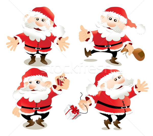 [[stock_photo]]: Cartoon · neige · amusement · cadeau · fou