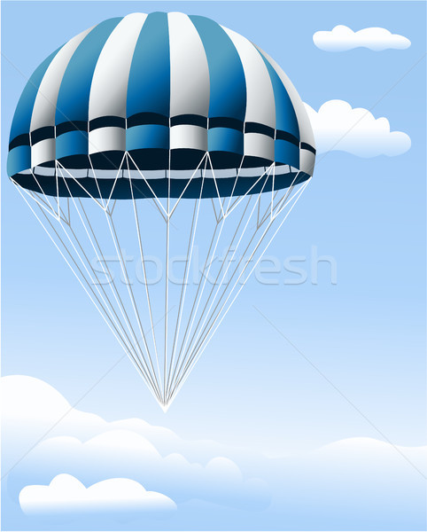 [[stock_photo]]: Parachute · illustration · bleu · ciel · bleu · ciel · été