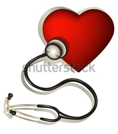 Heart and stethoscope Stock photo © jagoda
