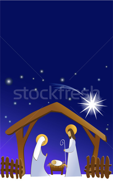 Stock photo: Nativity scene with Holy Family