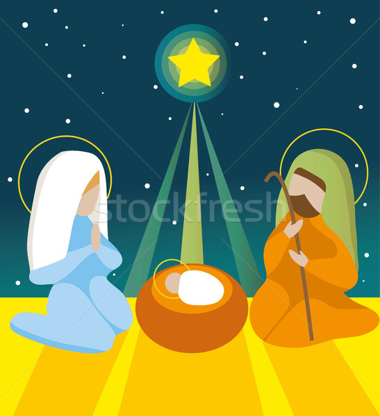 Nativity scene with Holy Family Stock photo © jagoda