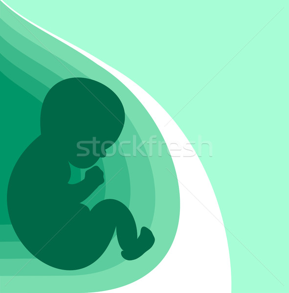 Płód sylwetka projektu medycznych symbol baby Zdjęcia stock © jagoda