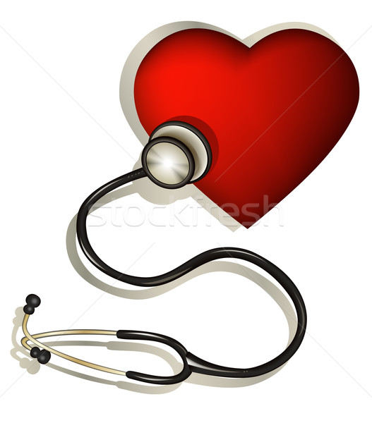 Heart and stethoscope Stock photo © jagoda