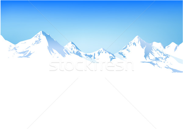 Stock fotó: Tél · hegyek · tájkép · magas · égbolt · sport