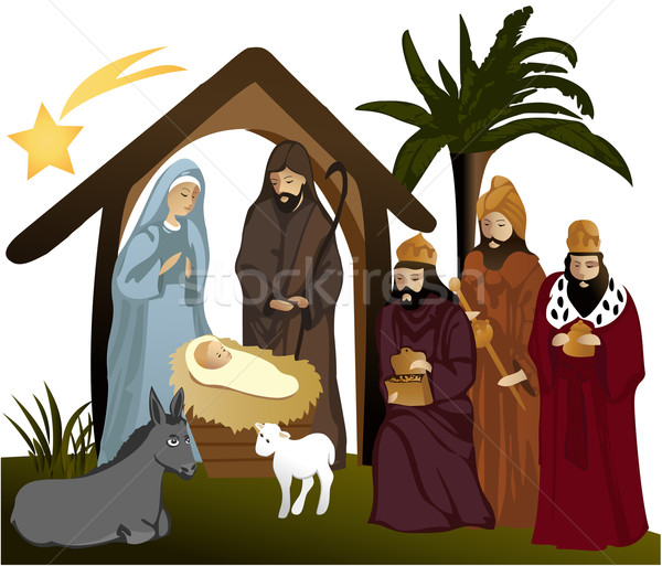 Scena christmas święty rodziny dziecko Jezusa Zdjęcia stock © jagoda