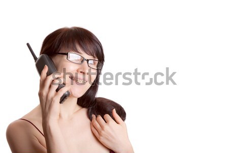 Woman with bracket on phone Stock photo © jagston