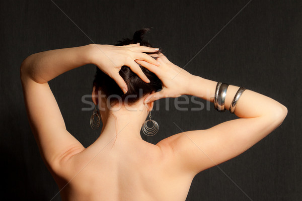 戻る 手 頭 色 皮膚 女性 ストックフォト © jagston