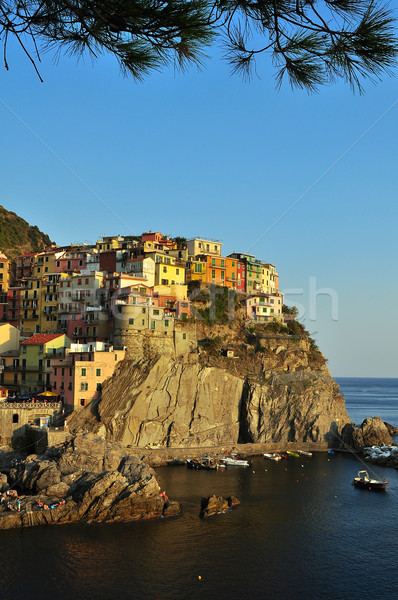 Sonnenuntergang Italien Himmel Gebäude Sonne Landschaft Stock foto © jakatics