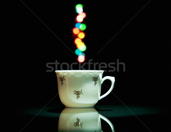 Csésze bokeh fények aroma kávé terv Stock fotó © jakatics