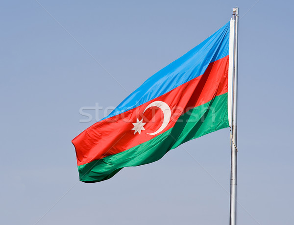 Zászló Azerbajdzsán hold kék piros szín Stock fotó © jakatics