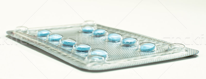 Drogen blau Medizin Pillen Blister Packung Stock foto © jakatics