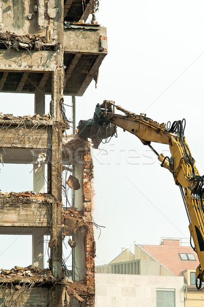 Yıkım eski evler ev şehir çalışmak Stok fotoğraf © jakatics