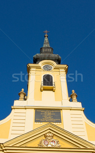 Torre cattolico chiesa blu bible Foto d'archivio © jakatics