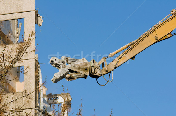 Stock photo: Demolition truck in action